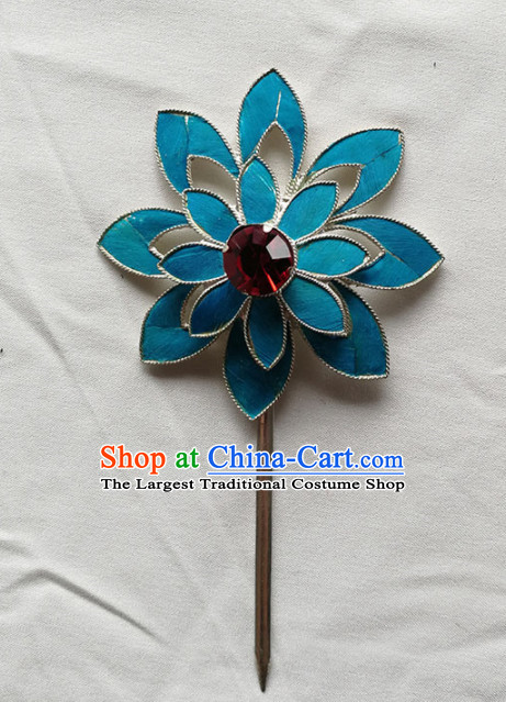 Chinese Ancient Queen Octagon Flower Hairpins Traditional Beijing Opera Diva Hair Accessories for Adults