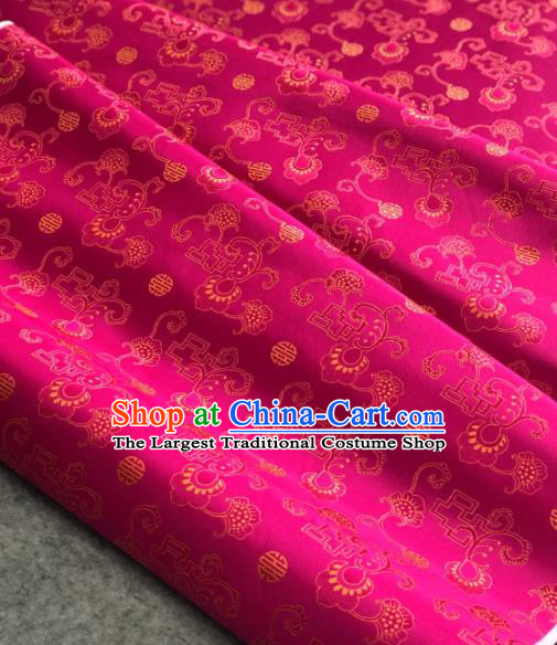 Traditional Chinese Rosy Satin Classical Pattern Design Brocade Fabric Asian Silk Fabric Material