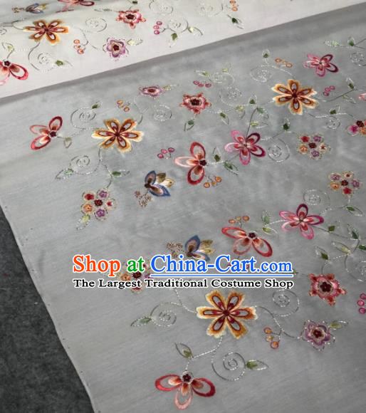 Traditional Chinese Silk Fabric Classical Embroidered Flowers Pattern Design Brocade Fabric Asian Satin Material