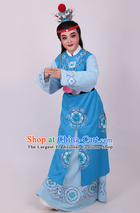 Chinese Traditional Beijing Opera Niche Jia Baoyu Embroidered Blue Robe Ancient Number One Scholar Costume for Men