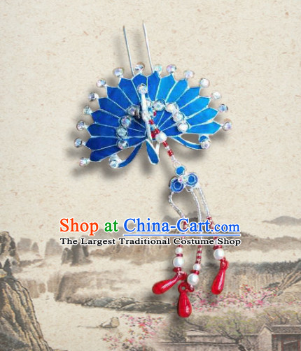 Chinese Ancient Queen Peacock Hairpins Palace Tassel Hair Clip Traditional Beijing Opera Diva Court Hair Accessories for Adults