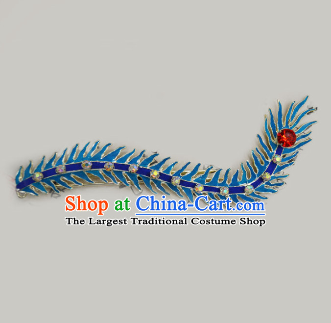 Chinese Ancient Princess Pteris Hairpins Traditional Beijing Opera Diva Court Hair Accessories for Adults