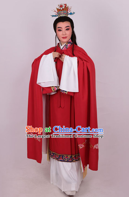 Chinese Traditional Beijing Opera Niche Red Robe Ancient Number One Scholar Costume for Men