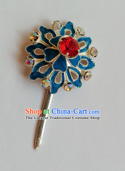 Chinese Ancient Palace Princess Red Crystal Hairpins Traditional Beijing Opera Diva Headwear Hair Accessories for Adults