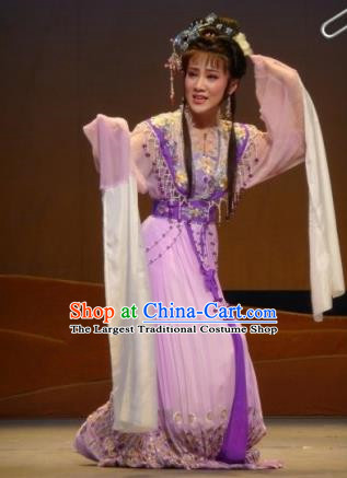 Chinese Traditional Opera Peri Princess Lilac Dress Ancient Beijing Opera Diva Embroidered Costume for Women