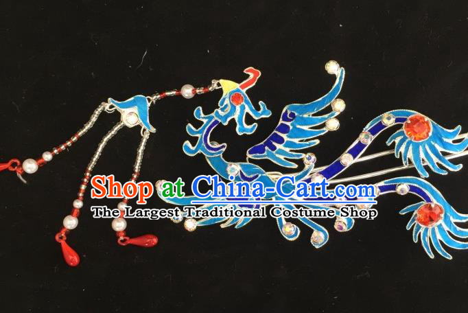 Chinese Ancient Princess Tassel Hairpins Phoenix Hair Clip Traditional Beijing Opera Diva Headwear Hair Accessories for Adults