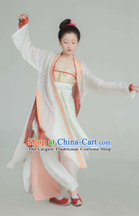 Chinese Ancient Southern Song Dynasty Young Lady Replica Costume Traditional Court Maid Hanfu Dress for Women