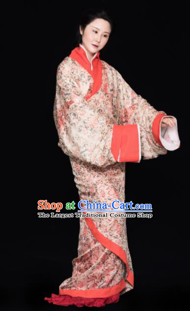 Chinese Ancient Han Dynasty Court Princess Replica Costume Traditional Courtesan Hanfu Dress for Women