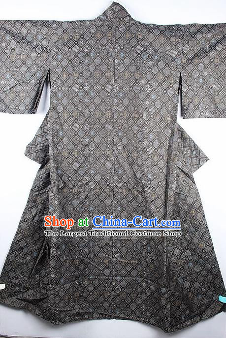 Japanese Traditional Grey Kimono Asian Japan National Yukata Costume for Men