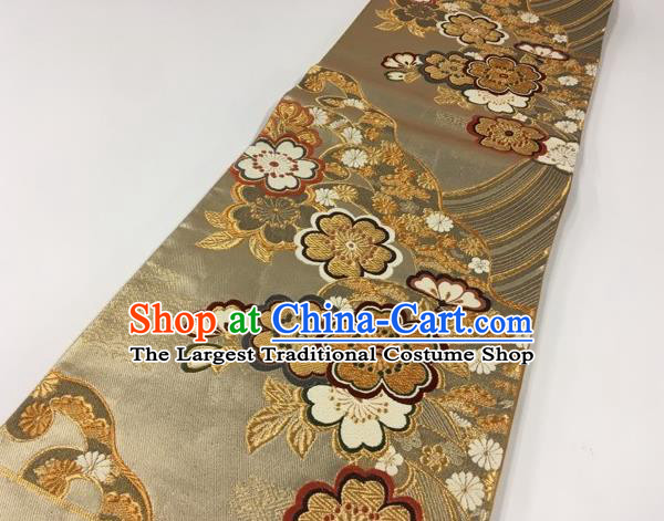 Japanese Kimono Classical Sakura Pattern Brocade Belt Asian Japan Traditional National Yukata Waistband for Women