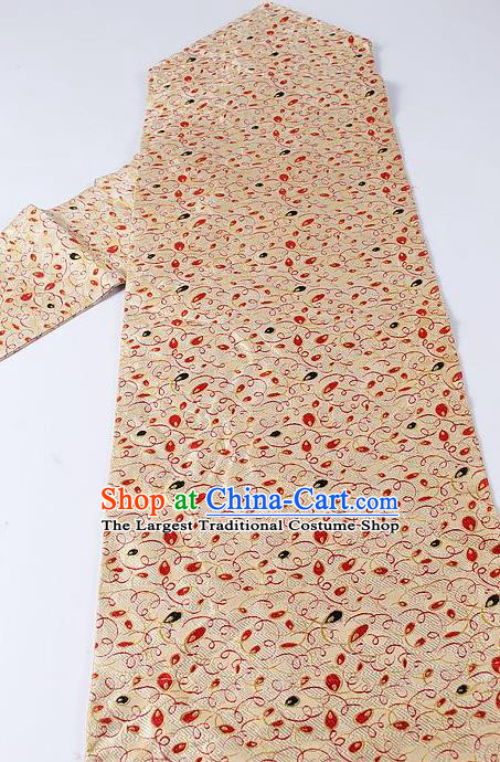 Japanese Ceremony Kimono Classical Pepper Pattern Design Beige Brocade Belt Asian Japan Traditional Yukata Waistband for Women