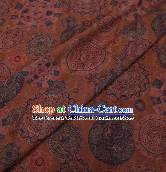 Traditional Chinese Classical Pattern Design Yellow Gambiered Guangdong Gauze Asian Brocade Silk Fabric