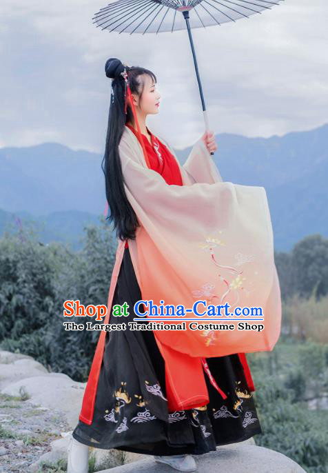 Chinese Traditional Han Dynasty Imperial Consort Hanfu Dress Ancient Court Princess Embroidered Historical Costume for Women