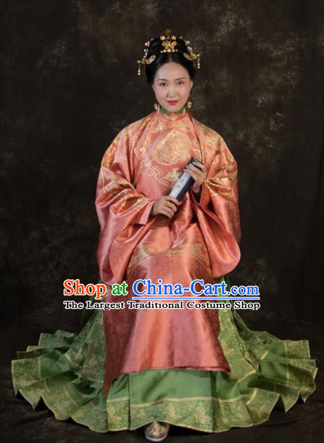 Ancient Chinese Ming Dynasty Empress Hanfu Dress Traditional Court Queen Replica Costume for Women