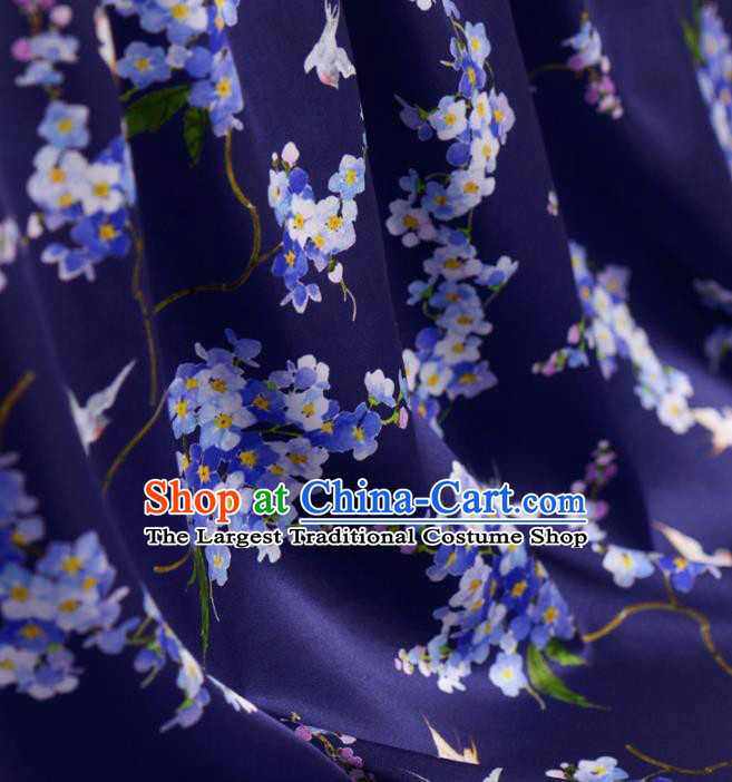 Asian Chinese Classical Plum Pattern Purple Gambiered Guangdong Gauze Traditional Cheongsam Brocade Silk Fabric