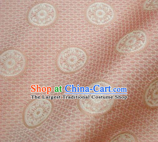 Japanese Traditional Kimono Classical Pattern Pink Brocade Damask Asian Japan Nishijin Satin Drapery Silk Fabric