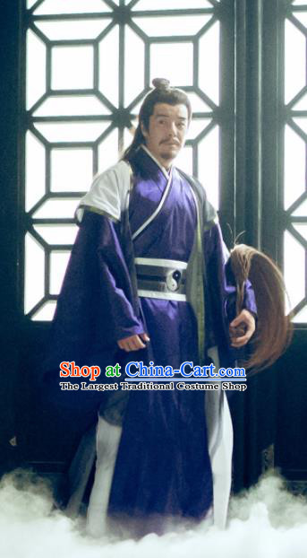 Chinese Ancient Taoist Priest Clothing The Legend of Deification Shang Dynasty Prime Minister Shen Gongbao Historical Costume and Headpiece