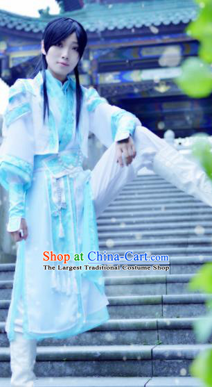 Chinese Customized Traditional Cosplay Young Knight Costume Ancient Drama Childe Swordsman Clothing for Men