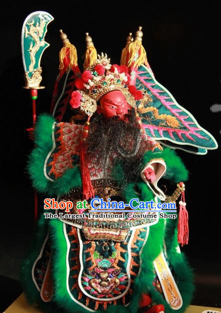 Traditional Chinese Handmade General Guan Yu Puppet String Puppet Wooden Image Marionette Puppets Arts Collectibles