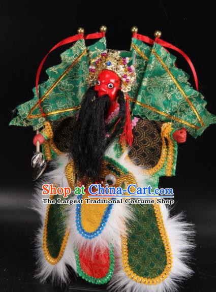 Traditional Chinese Handmade Green Armor General Puppet Marionette Puppets String Puppet Wooden Image Arts Collectibles