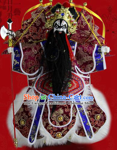 Traditional Chinese Wine General Marionette Puppets Handmade Puppet String Puppet Wooden Image Arts Collectibles