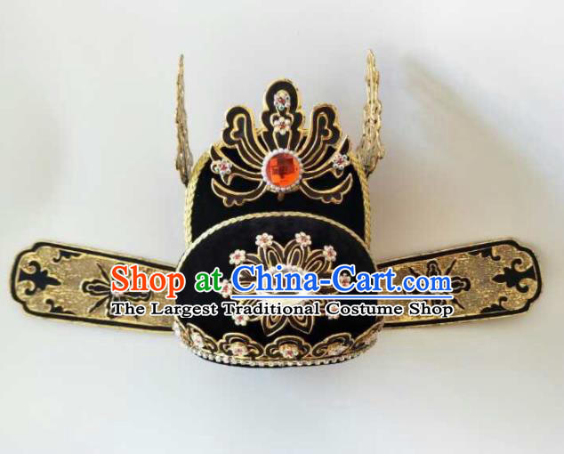 Traditional Chinese Beijing Opera Niche Black Hat Ancient Scholar Headwear for Men