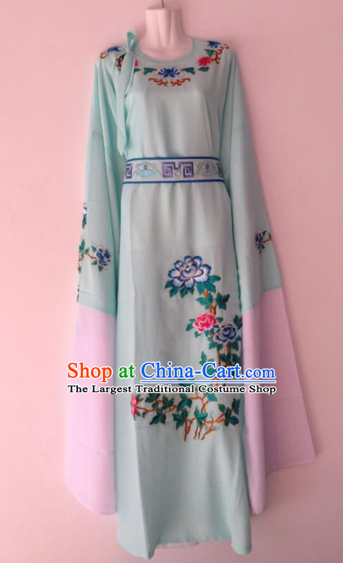 Traditional Chinese Huangmei Opera Niche Light Blue Robe Ancient Gifted Scholar Costume for Men