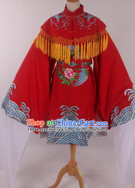 Traditional Chinese Shaoxing Opera Queen Red Dress Ancient Peking Opera Diva Costume for Women