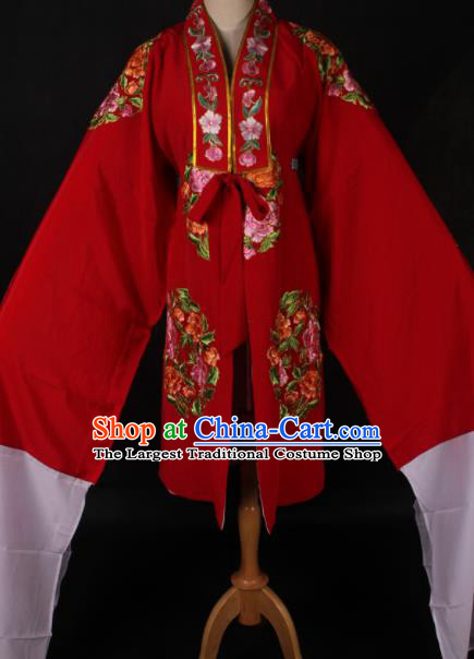 Traditional Chinese Shaoxing Opera Queen Red Cloak Ancient Peking Opera Diva Costume for Women