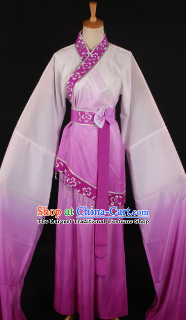 Chinese Traditional Shaoxing Opera Purple Dress Ancient Peking Opera Maidservant Xi Shi Costume for Women