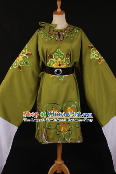 Chinese Traditional Shaoxing Opera Dowager Countess Olive Green Dress Ancient Peking Opera Costume for Women