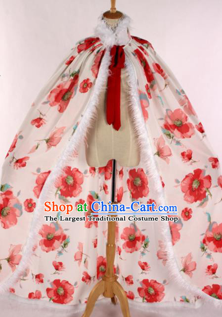 Chinese Traditional Shaoxing Opera Printing Cape Ancient Peking Opera Actress Costume for Women