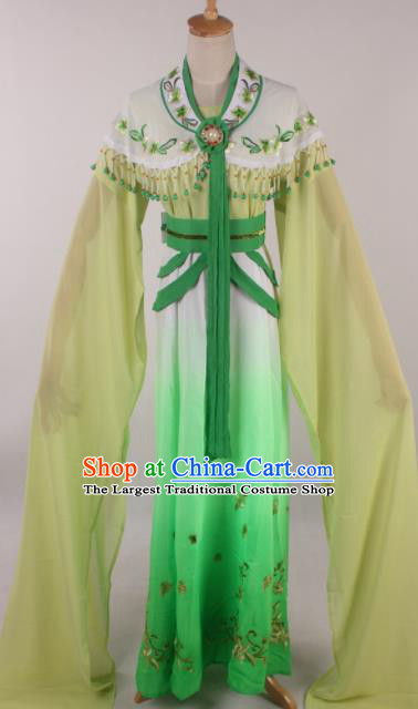 Chinese Traditional Huangmei Opera Seven Fairies Green Dress Ancient Peking Opera Actress Costume for Women