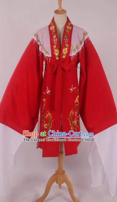 Chinese Traditional Shaoxing Opera Red Cloak Ancient Peking Opera Actress Costume for Women