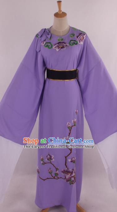 Traditional Chinese Shaoxing Opera Gifted Scholar Niche Embroidered Purple Robe Ancient Nobility Childe Costume for Men