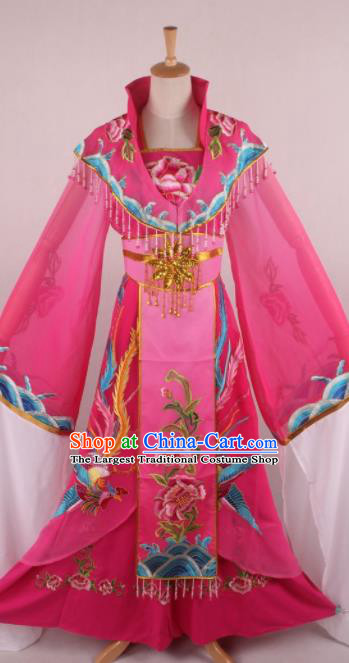 Chinese Beijing Opera Queen Rosy Dress Ancient Traditional Peking Opera Actress Costume for Women