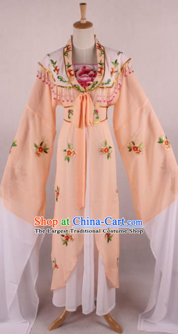 Chinese Beijing Opera Princess Orange Dress Ancient Traditional Peking Opera Actress Costume for Women