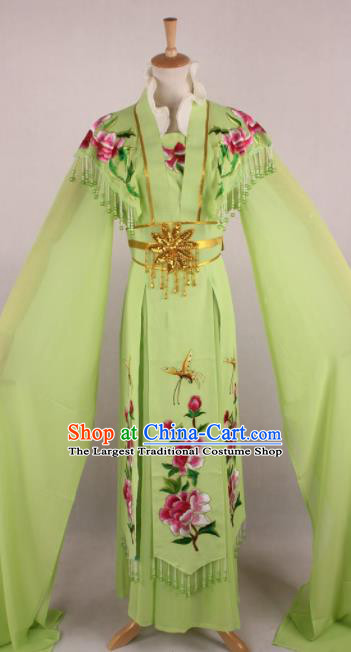 Professional Chinese Beijing Opera Nobility Lady Green Dress Ancient Traditional Peking Opera Diva Costume for Women