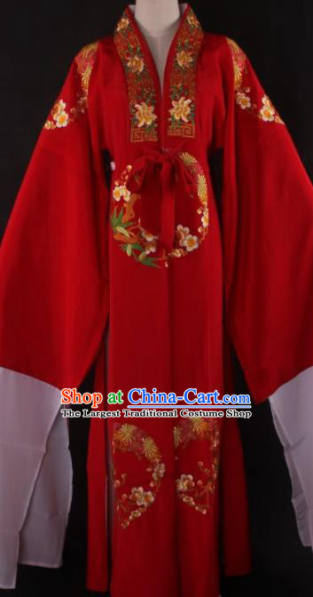 Traditional Chinese Shaoxing Opera Niche Gifted Scholar Red Robe Ancient Childe Costume for Men