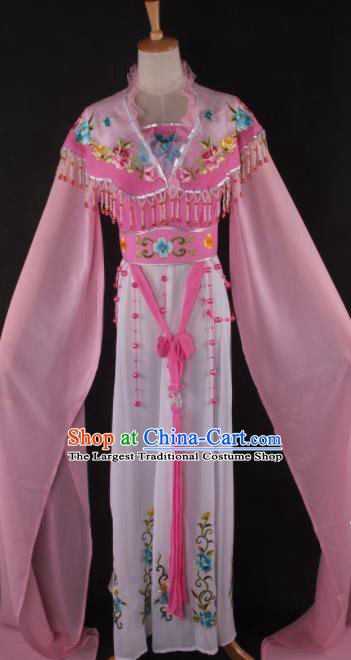 Professional Chinese Beijing Opera Peri Pink Dress Ancient Traditional Peking Opera Diva Costume for Women