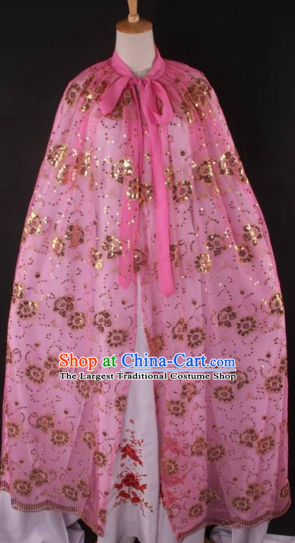 Professional Chinese Beijing Opera Swordswoman Pink Cloak Ancient Traditional Peking Opera Diva Costume for Women