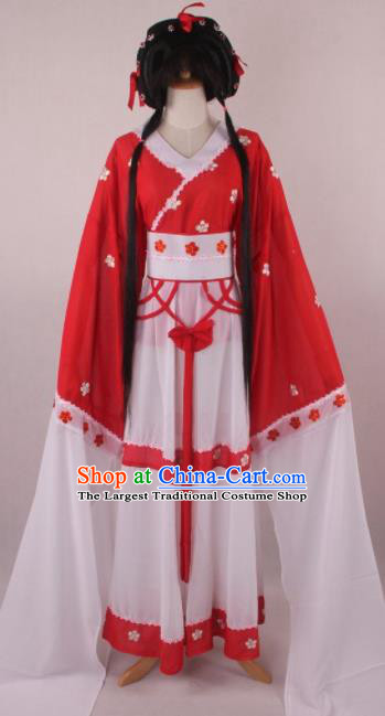 Professional Chinese Beijing Opera Young Lady Red Dress Ancient Traditional Peking Opera Costume for Women