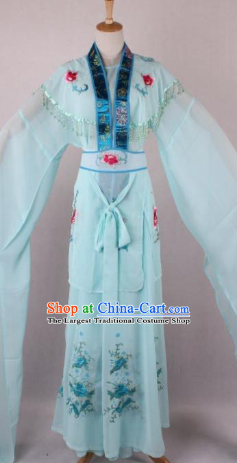 Professional Chinese Beijing Opera Nobility Lady Blue Dress Ancient Traditional Peking Opera Costume for Women