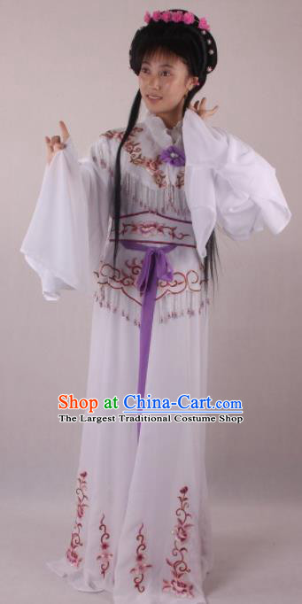 Professional Chinese Beijing Opera Rich Lady White Dress Ancient Traditional Peking Opera Diva Costume for Women