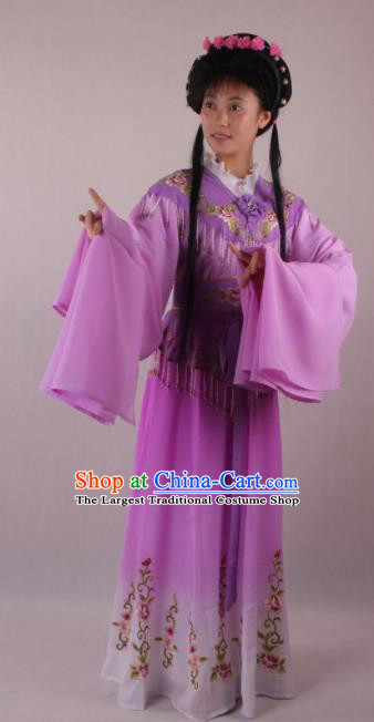 Professional Chinese Beijing Opera Rich Lady Purple Dress Ancient Traditional Peking Opera Diva Costume for Women