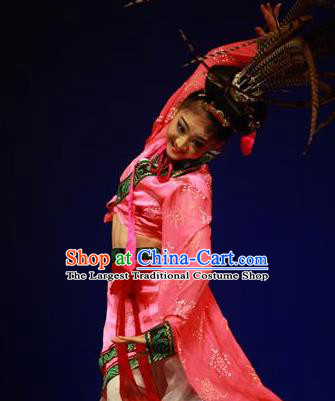 Traditional Chinese Classical Dance Chu Yao Costume Ancient Court Group Dance Dress for Women