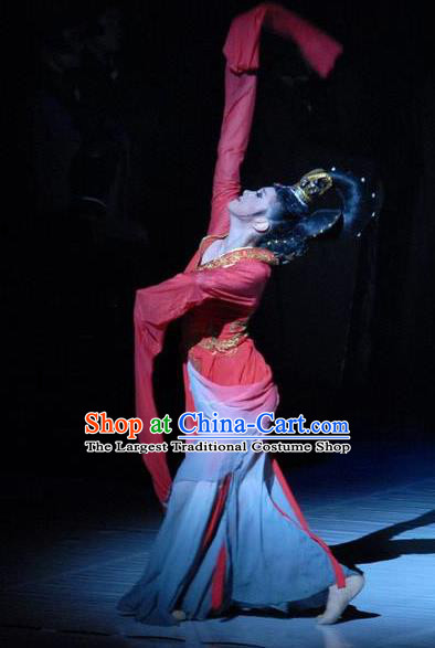 Traditional Chinese Classical Dance Luo Shen Costume Water Sleeve Stage Show Beautiful Dance Dress for Women