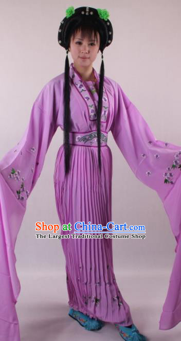 Professional Chinese Shaoxing Opera Princess Purple Dress Ancient Traditional Peking Opera Young Lady Costume for Women