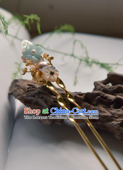 Chinese Ancient Princess Hair Accessories Traditional Hanfu Golden Hairpins for Women