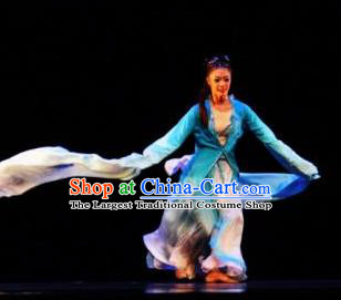 Beautiful Chinese Dance Rember Qiantang River Costume Traditional Water Sleeve Dance Classical Dance Dress for Women